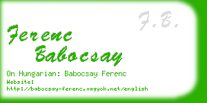 ferenc babocsay business card